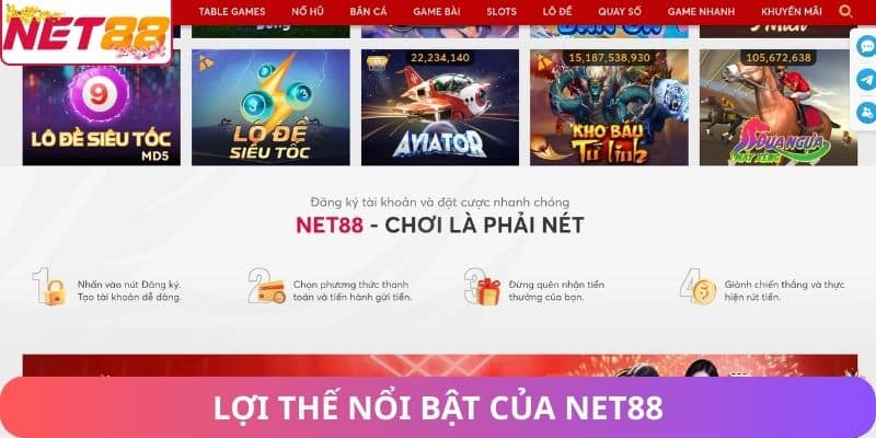 Lợi thế nổi bật của Net88